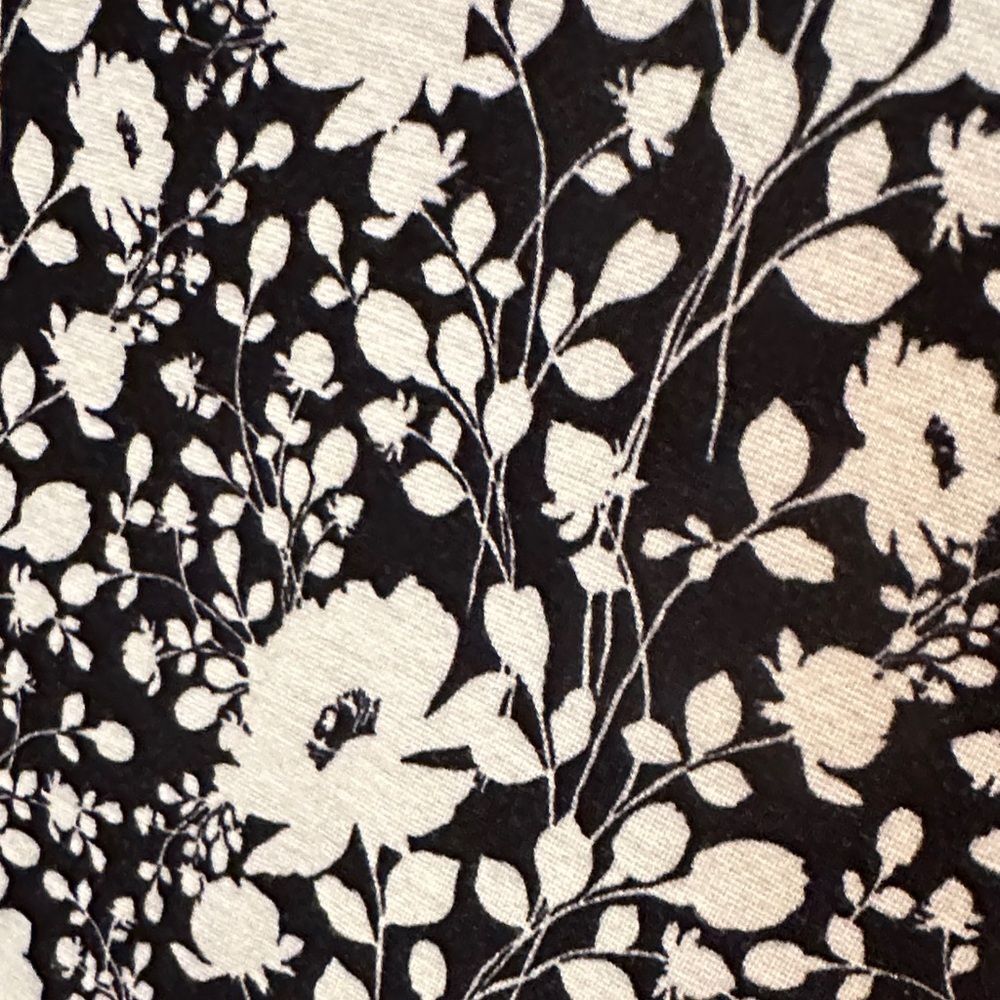 J. Jill Black and Cream Knit Floral Dress 3/4 Puff Sleeves Boxy Comfort Size 3X - Picture 3 of 7
